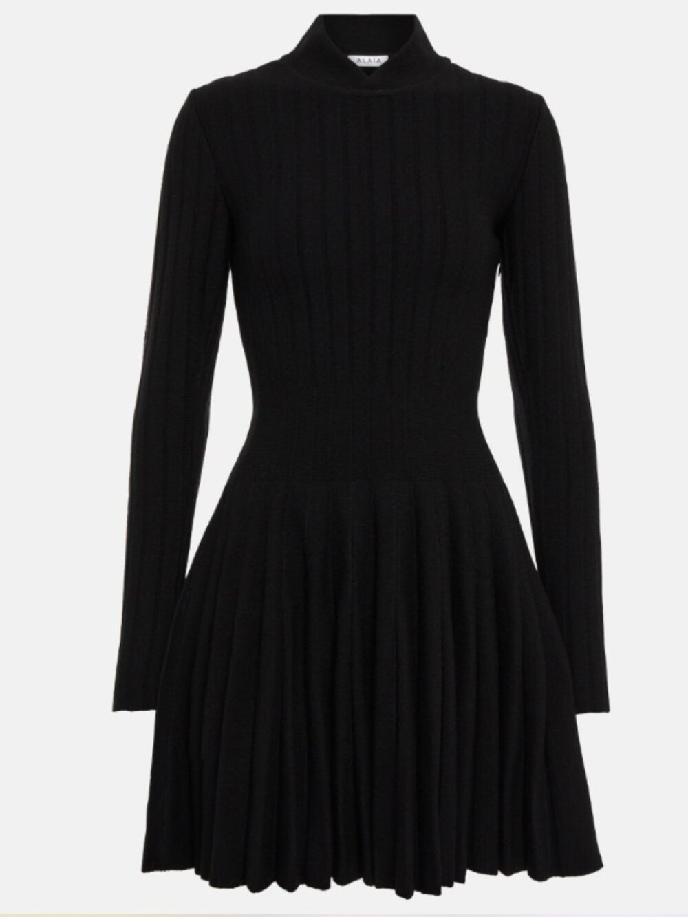 Alaia vintage high mock neck fit and flare skater dress